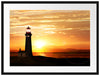 Leuchtturm im Sonnenuntergang Passepartout 80x60