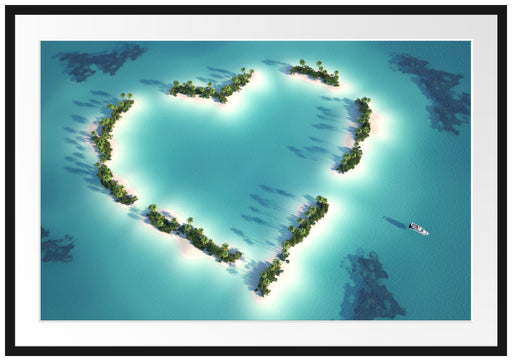 Herz geformt aus Inseln Passepartout 100x70