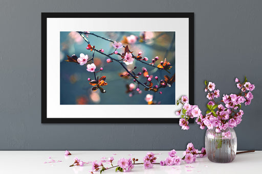 Exotische Sakura Blüten Passepartout Wohnzimmer
