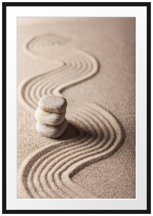 Wellenmuster im Sand Passepartout 100x70