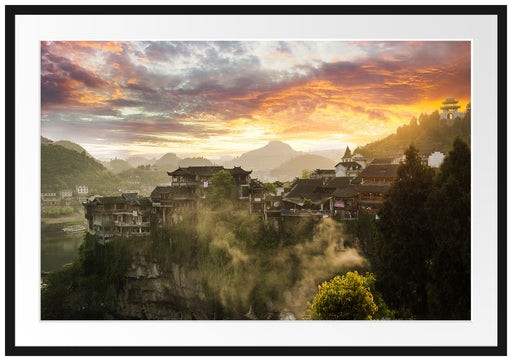Gigantisches Dorf in China Passepartout 100x70