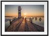 Leuchtturm vor Sonnenuntergang Passepartout 80x60