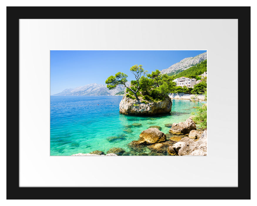 Dalmatia Strand in Kroatien Passepartout 38x30