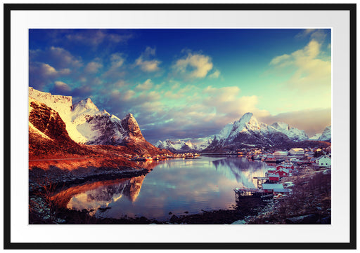Schneelandschaft in Norwegen Passepartout 100x70