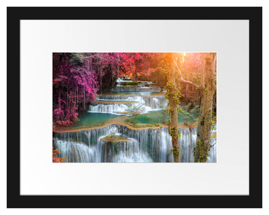 Wasserfall im Regenwald Passepartout 38x30