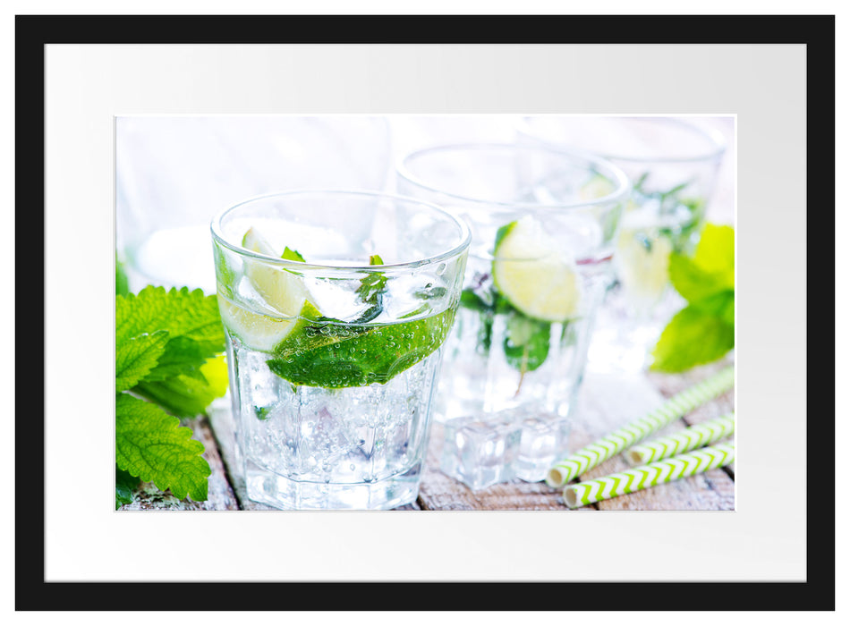 Mojito-Gläser mit Minze Passepartout 55x40