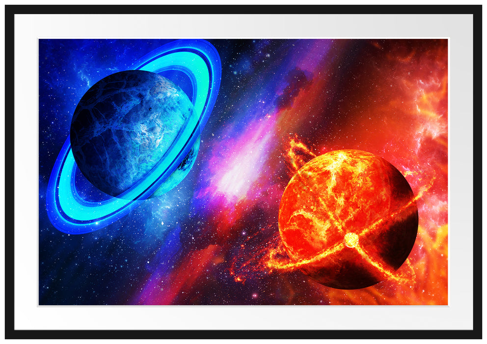 Pixxprint Ausgleich im Weltall, im Galerie-Passepartout Bilderrahmen