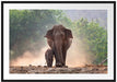 Elefantenbaby mit Mutter Passepartout 100x70