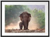 Elefantenbaby mit Mutter Passepartout 80x60