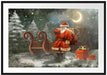 Weihnachtsmann mit Geschenken Passepartout 100x70