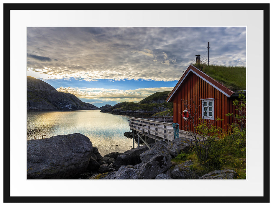 Sonnenaufgang am Fjord Norwegens Passepartout 80x60