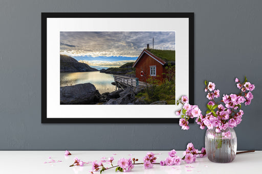 Sonnenaufgang am Fjord Norwegens Passepartout Wohnzimmer