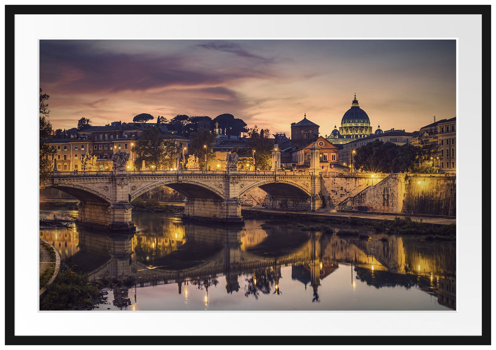 Pixxprint Rom Kathedrale St. Peter, im Galerie-Passepartout Bilderrahmen