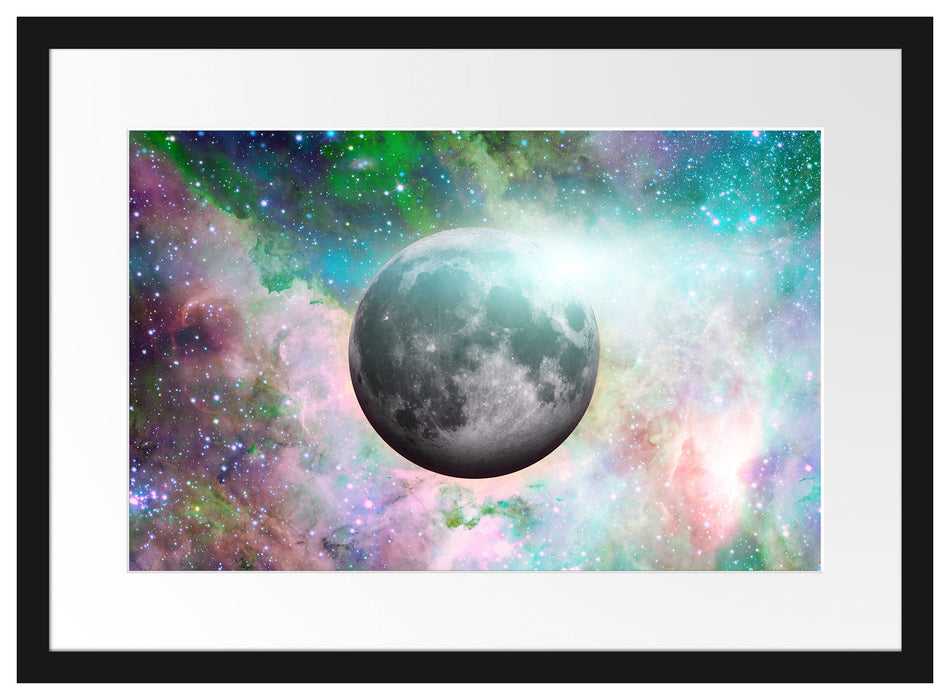 unser Mond im Sternenstaub Passepartout 55x40