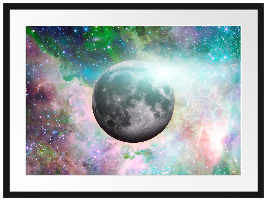 unser Mond im Sternenstaub Passepartout 80x60