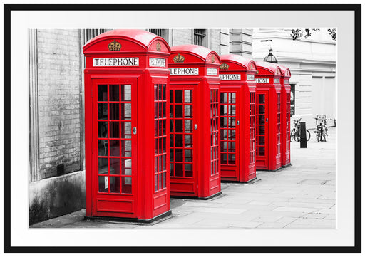 rote Londoner Telefonzellen Passepartout 100x70