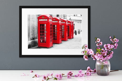 rote Londoner Telefonzellen Passepartout Wohnzimmer