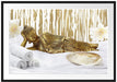 goldener Buddha auf Handtuch Passepartout 100x70