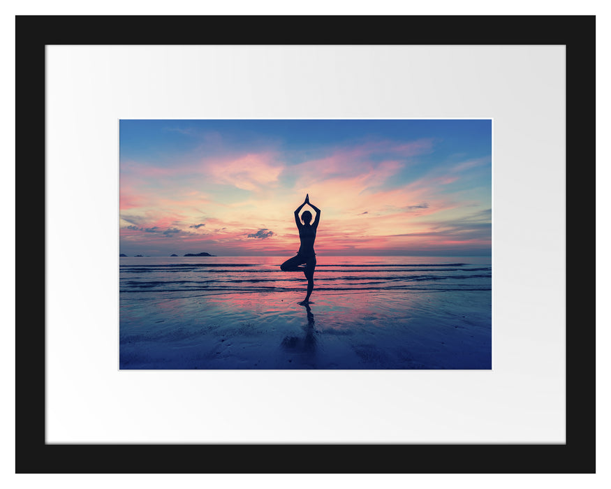 Yoga am Strand Passepartout 38x30