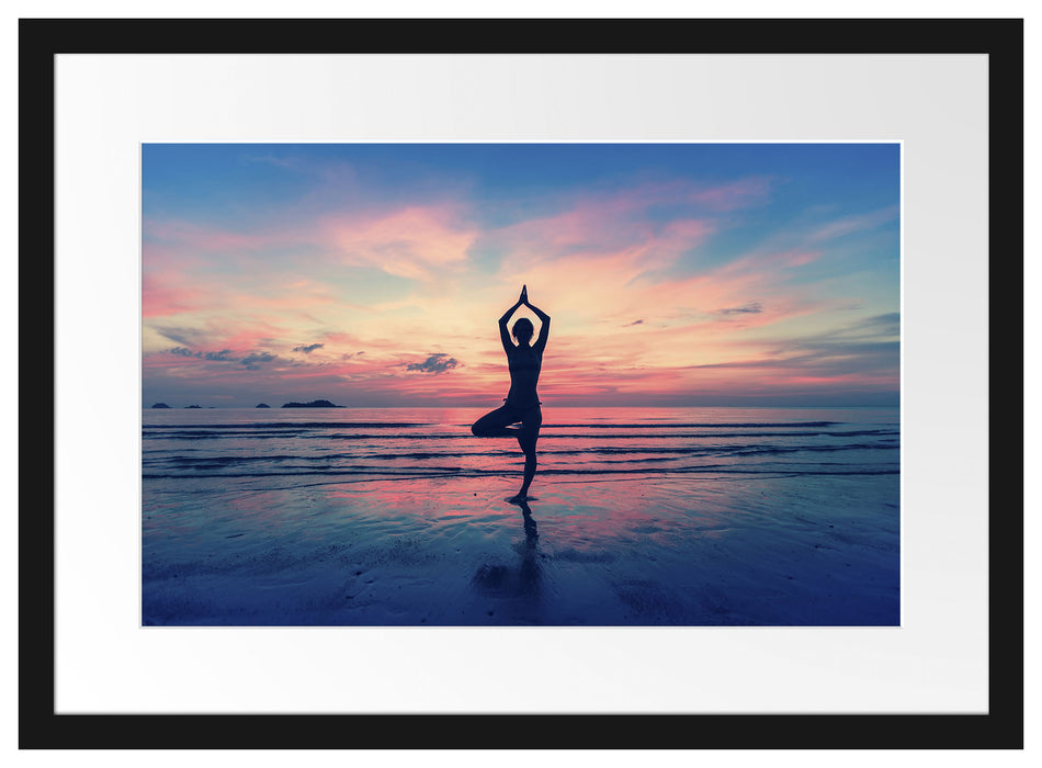 Yoga am Strand Passepartout 55x40