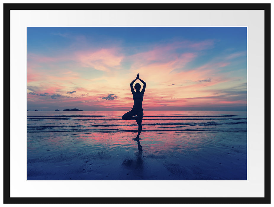 Yoga am Strand Passepartout 80x60