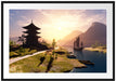 asiatischer Tempel an Fluss Passepartout 100x70