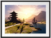 asiatischer Tempel an Fluss Passepartout 80x60