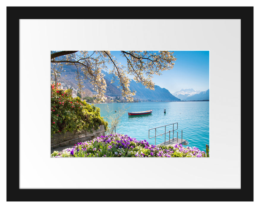 Genfer See im Sonnenschein Passepartout 38x30