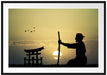 Samurai-Meister vor Horizont Passepartout 100x70
