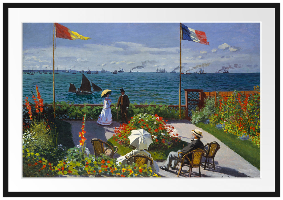 Claude Monet - Garten in Sainte-Adresse Passepartout Rechteckig 100