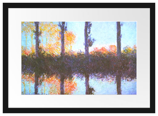 Claude Monet - Die vier Pappeln Passepartout Rechteckig 40