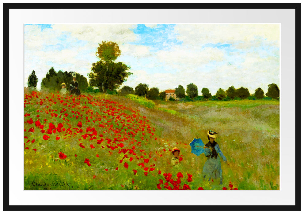 Claude Monet - Felder um Argenteuil Passepartout Rechteckig 100