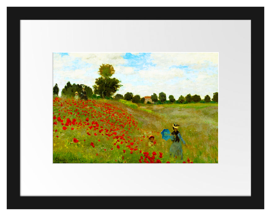 Claude Monet - Felder um Argenteuil Passepartout Rechteckig 30