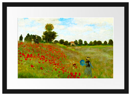 Claude Monet - Felder um Argenteuil Passepartout Rechteckig 40