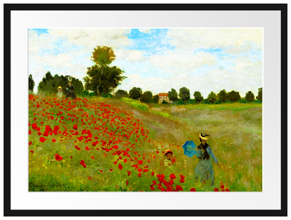 Claude Monet - Felder um Argenteuil Passepartout Rechteckig 80