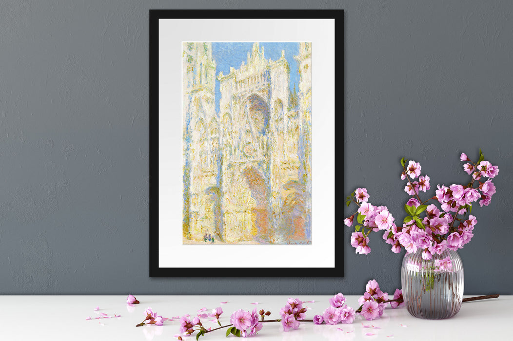 Claude Monet - Kathedrale von Rouen I Passepartout Dateil Rechteckig