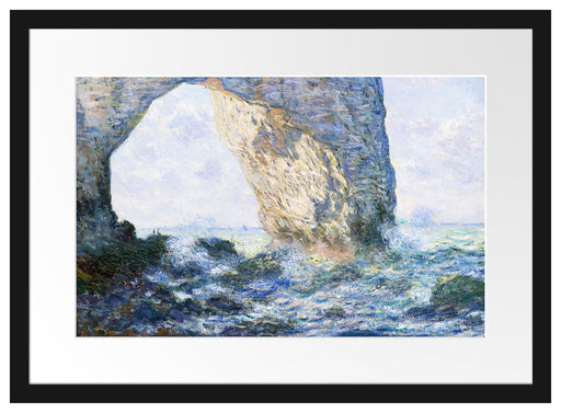 Claude Monet - Das Manneporte bei Etretat Passepartout Rechteckig 40