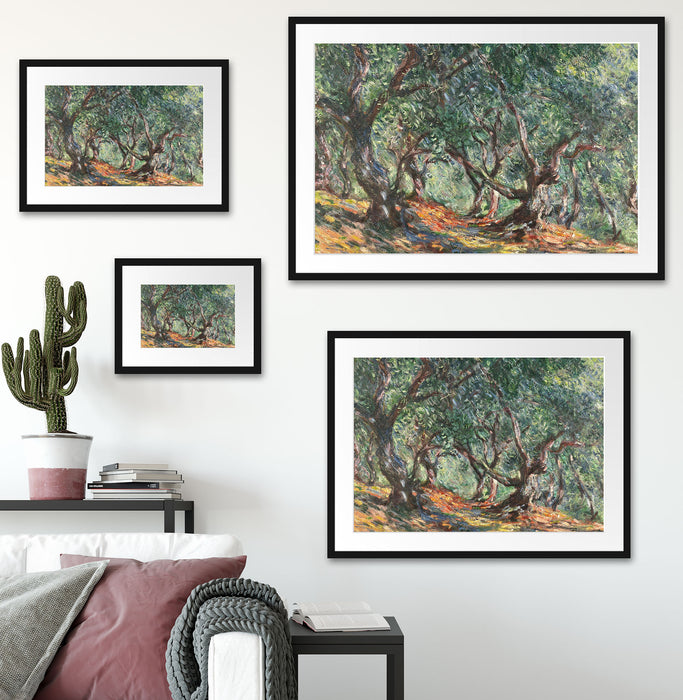 Claude Monet - Die Bodmer Eiche Fontainebleau Passepartout Wohnzimmer Rechteckig