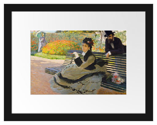 Claude Monet - Camille Monet auf einer Gartenbank Passepartout Rechteckig 30