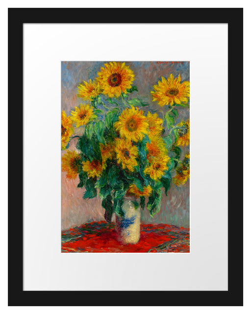 Claude Monet - Ein Strauß Sonnenblumen Passepartout Rechteckig 30