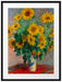 Claude Monet - Ein Strauß Sonnenblumen Passepartout Rechteckig 80