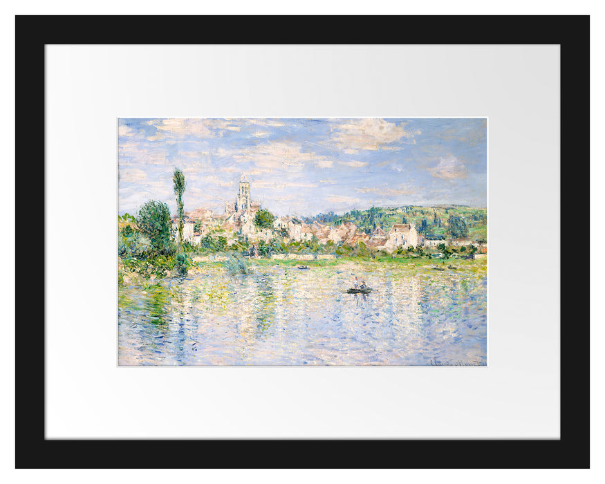 Pixxprint Claude Monet - Vétheuil im Sommer, im Galerie-Passepartout Bilderrahmen