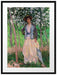 Claude Monet - Die Spaziergängerin Suzanne Hoschedé Passepartout Rechteckig 80