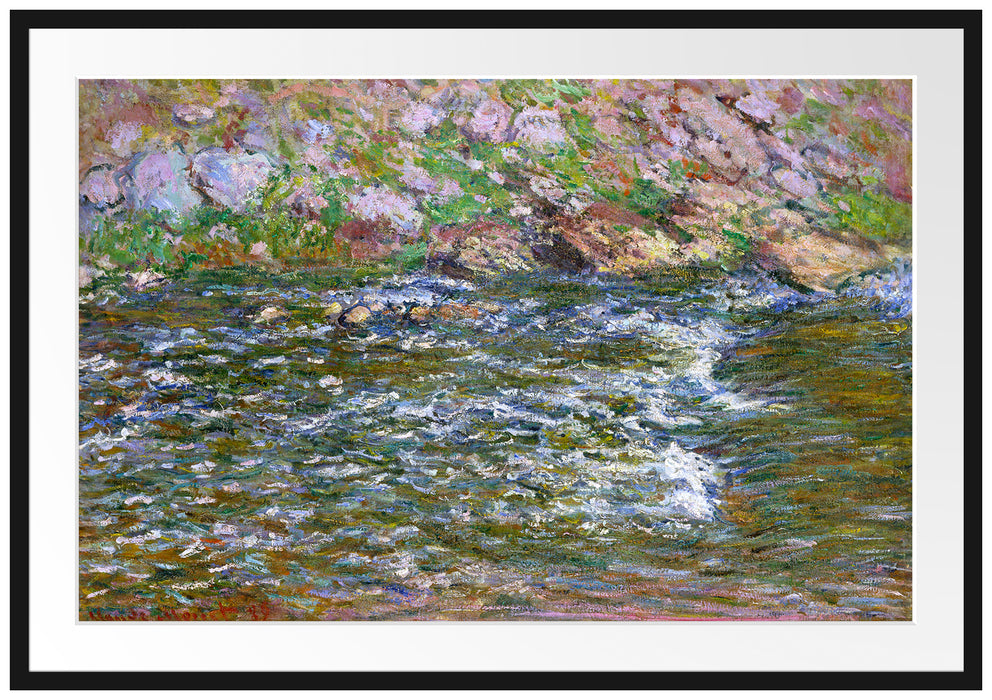 Claude Monet - Stromschnellen an der Petite Cremes Passepartout Rechteckig 100