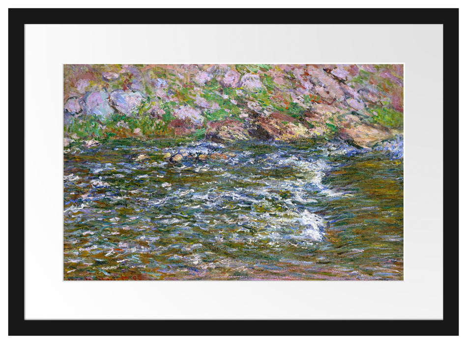 Claude Monet - Stromschnellen an der Petite Cremes Passepartout Rechteckig 40