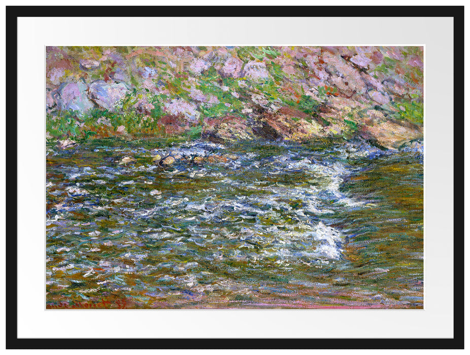 Claude Monet - Stromschnellen an der Petite Cremes Passepartout Rechteckig 80