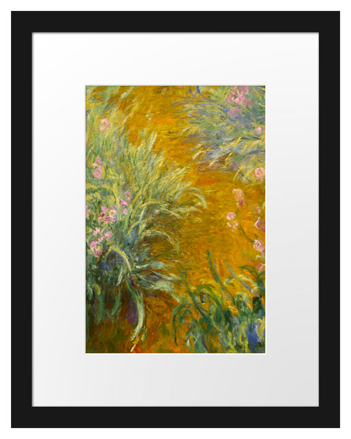 Claude Monet - Weg durch die Schwertlilien Passepartout Rechteckig 30