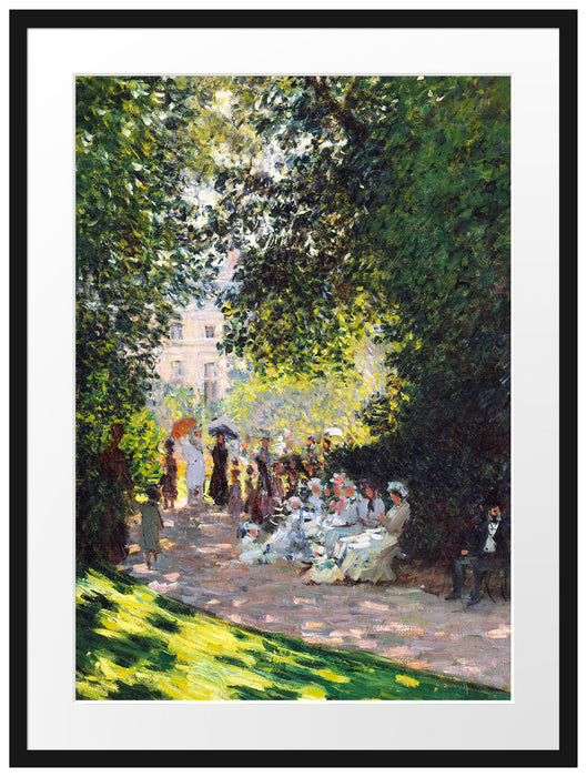 Claude Monet - Der Park Monceau Passepartout Rechteckig 80