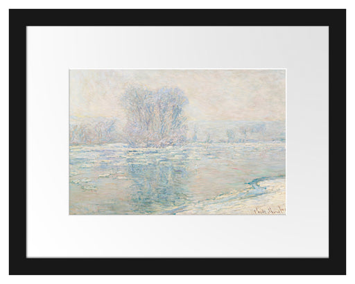 Claude Monet - Eisschollen Passepartout Rechteckig 30