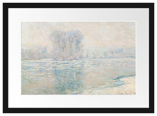 Claude Monet - Eisschollen Passepartout Rechteckig 40